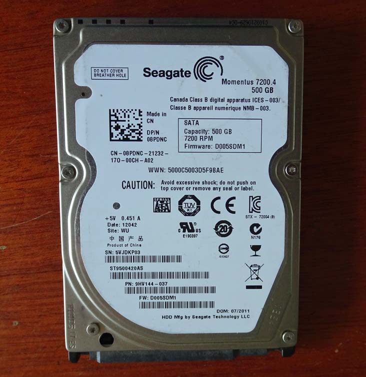 Ô đĩa cứng hdd laptop seagate-500gb